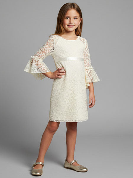 Biscotti Fairest Of All Long Sleeve Ivory Lace Dress Sizes 7-14