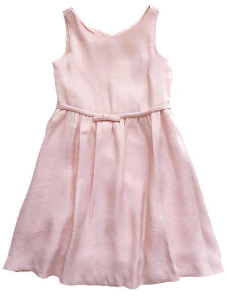 Pink sleeveless girls party dress. Fit and flare style.