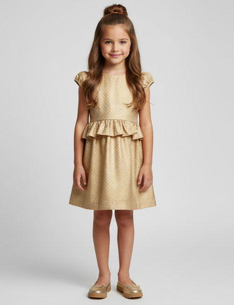 gold peplum dress Luli & Me Girls Taffeta Peplum Dress Sizes 4, 5, 6X – llbd shop