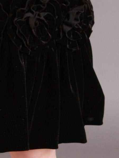 Mulberribush Black Velvet Velour Party Dress Sizes 5, 6