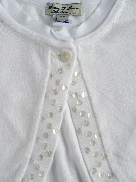 Eliane et Lena Matou Little Girls White Sweater Size 4