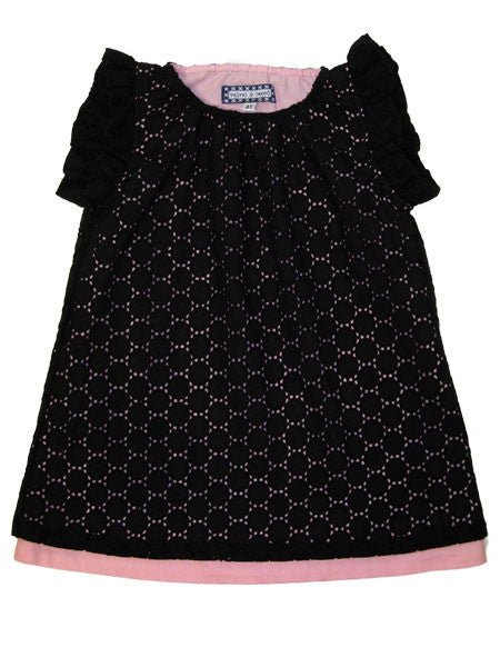 Velvet & Tweed Black Eyelet Flutter Frock Dress 2T-6Y llbd shop Exclusive