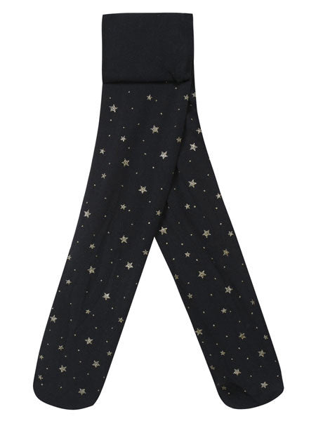 3 Pommes Black with Silver Microfiber Tights