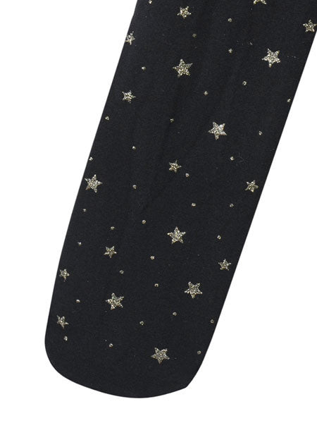 3 Pommes Black with Silver Microfiber Tights