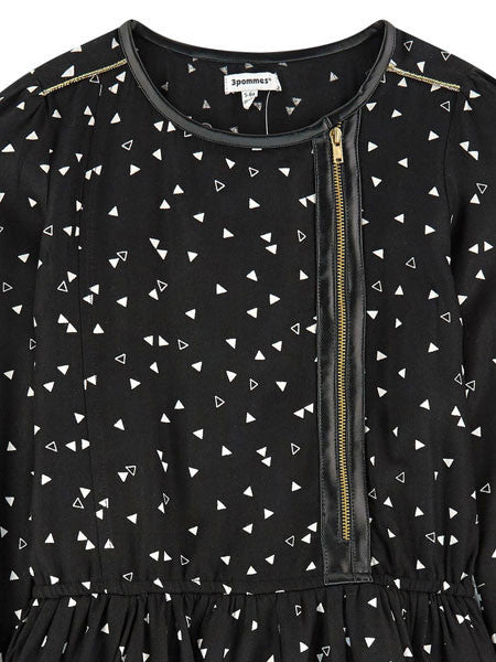 3 Pommes Rock Re'Belle Black Dress Girls 4-6