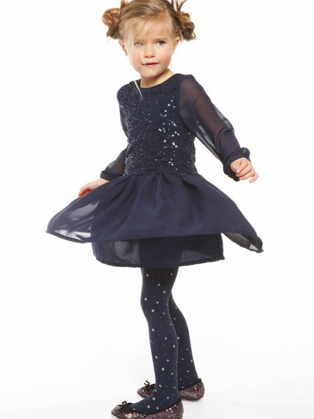3 Pommes Free Style Navy Blue Party Dress Sizes 5-6