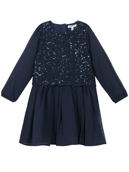 3 Pommes Free Style Navy Blue Party Dress Sizes 5-6