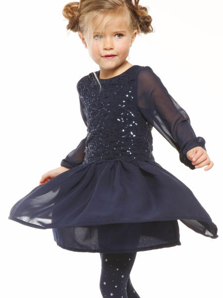 3 Pommes Free Style Navy Blue Party Dress Sizes 5-6