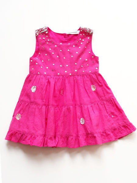 3 Pommes Little Fashion Fuchsia Dress 12M-3T