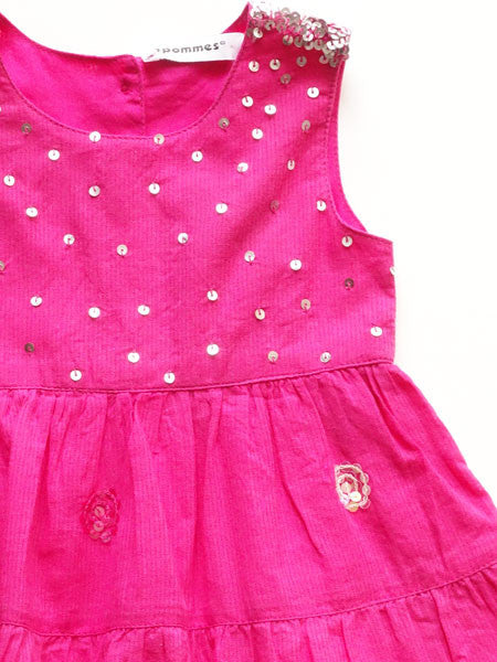 3 Pommes Little Fashion Fuchsia Dress 12M-3T