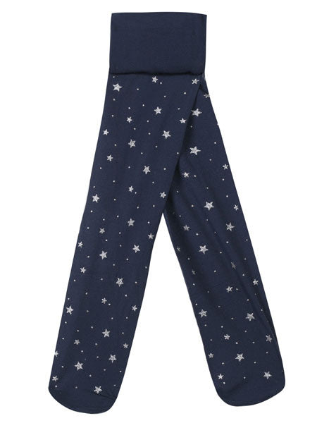 3 Pommes Navy Blue Microfiber Tights Little Girls