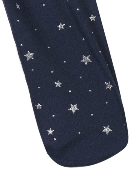3 Pommes Navy Blue Microfiber Tights Little Girls