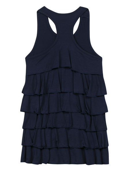 3 Pommes Navy Blue Ruffle Dress Sizes 2-12