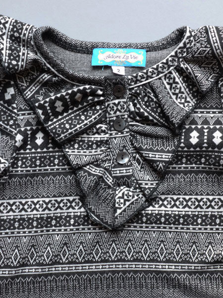 Adore La Vie Fair Isle Knit Dress Toddler & Little Girls