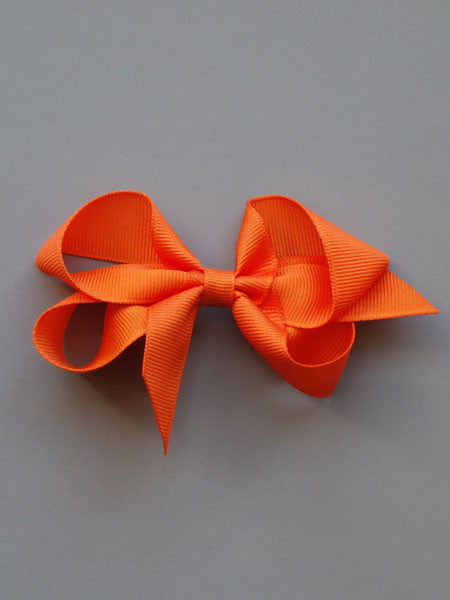 Bows Arts Tangerine Grosgrain Hair Bow Clippie