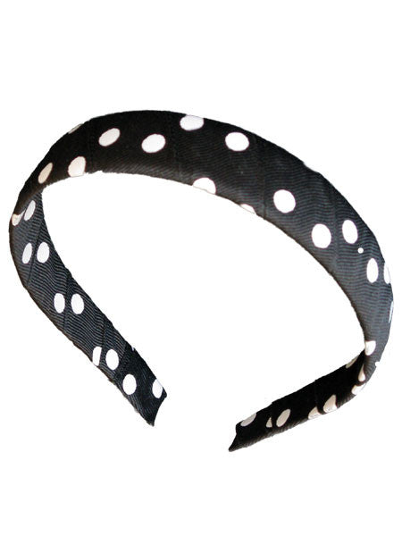 Bows Arts White Dots On Black Headband