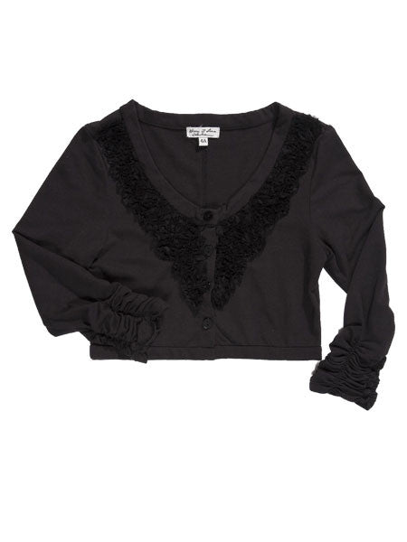 Eliane et Lena Banfou Little Girls Black Jersey Cardigan Sizes 4, 5