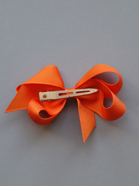 Bows Arts Tangerine Grosgrain Hair Bow Clippie