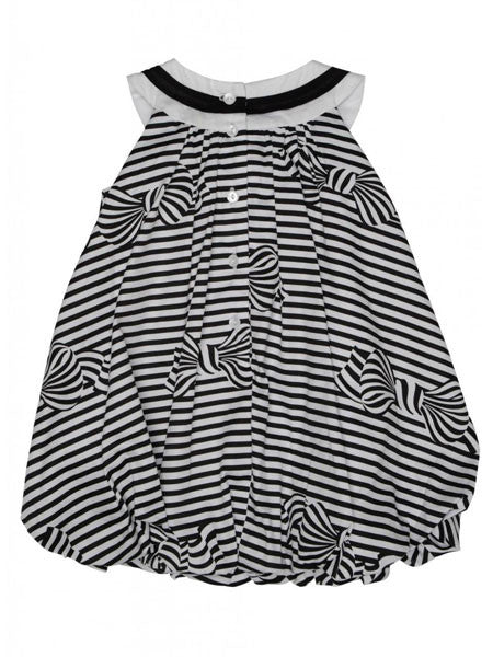 Biscotti Catch A Bow Black and White Bubble Dress Baby Girls