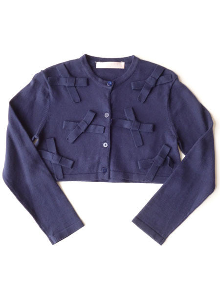 Biscotti True Blue Bow Navy Cardigan Sizes 2T- 10