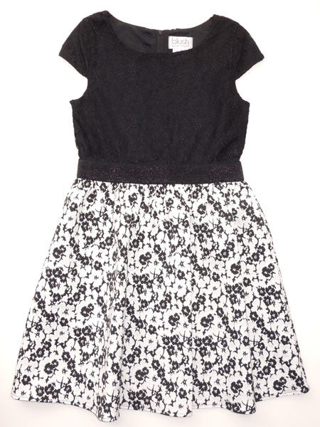 Blush Black Floral Lace Dress Girls Sizes 7, 8