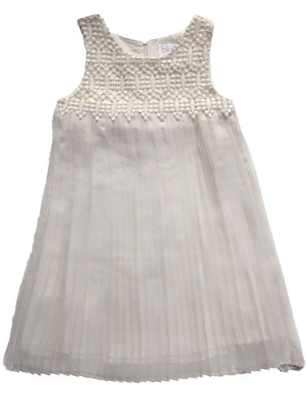 BLUSH by Us Angels Champagne Pleated Chiffon Dress Girls Sizes 5-8