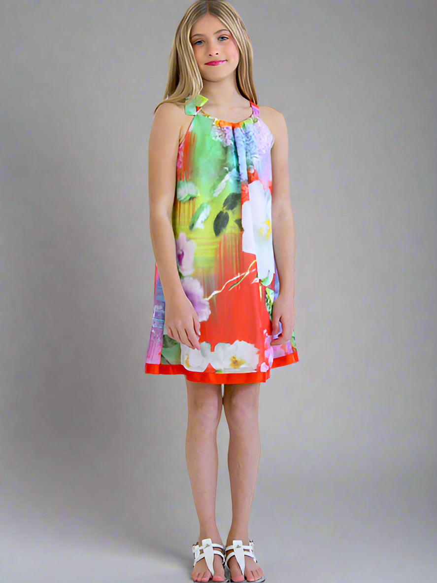 BLUSH by Us Angels Floral Chiffon Halter Dress Size 14