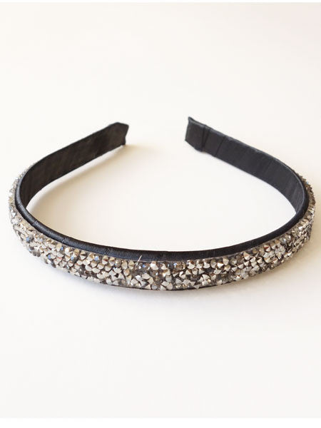 Bows Arts Black Druzy Quartz Headband