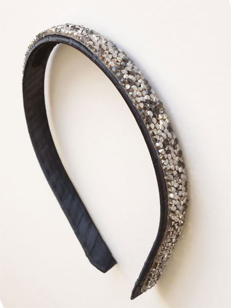 Bows Arts Black Druzy Quartz Headband