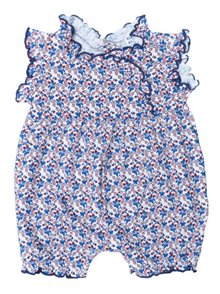 Claesen's Baby Girls Blue Floral Romper