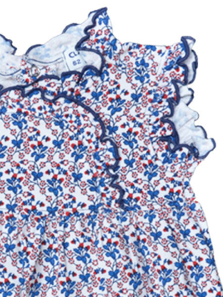 Claesen's Baby Girls Blue Floral Romper