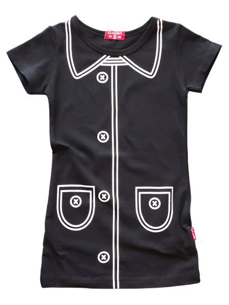 Claesen's Toddler Girls Black Graphic Print Jersey Dress Size 2