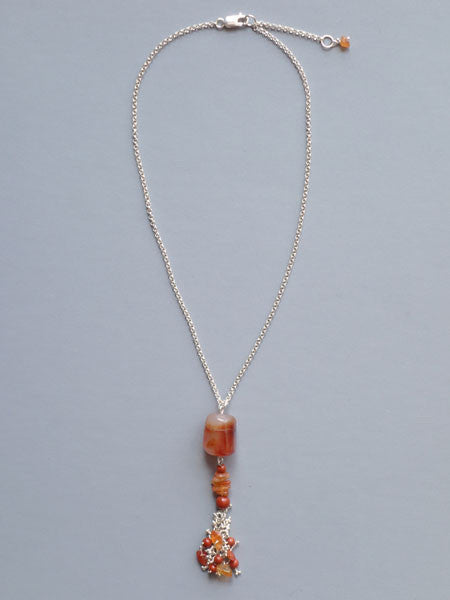 Carol Max Carnelian & Silver Pendant Necklace