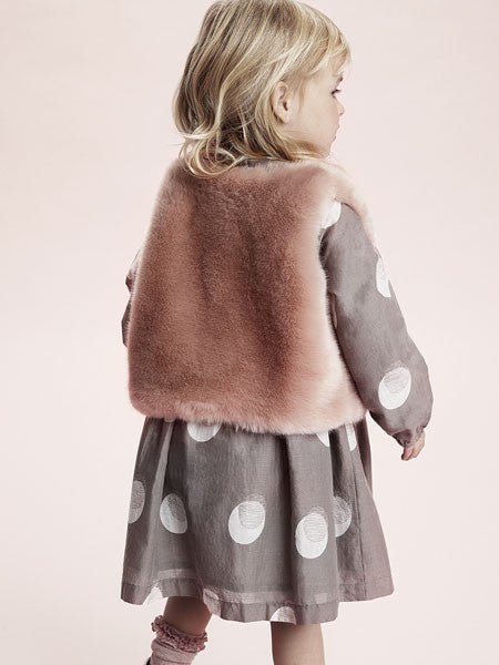 Creamie Dot Dress Steeple Gray Little Girls 4-6