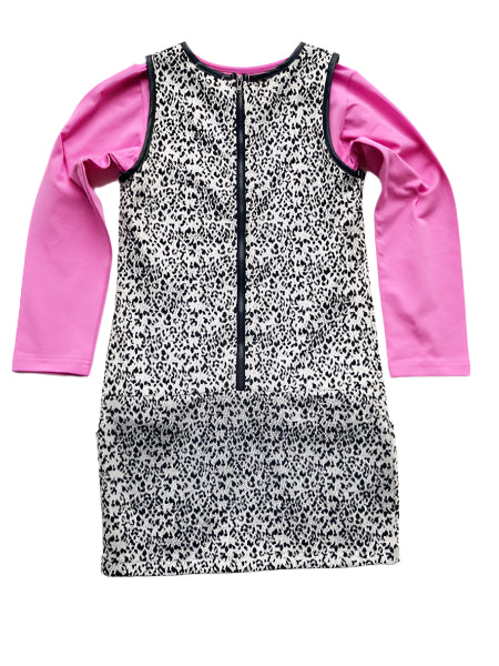 Deux Par Deux Girls Leopard Jumper Dress & Pink T Set Sizes 8-12