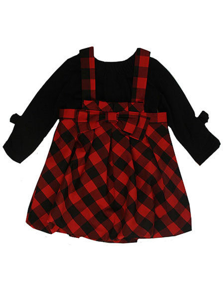 Deux Par Deux Black & Red Jumper Dress Set 24M