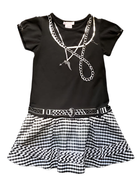 Deux Par Deux Graphic Print Necklace Dress Size 2