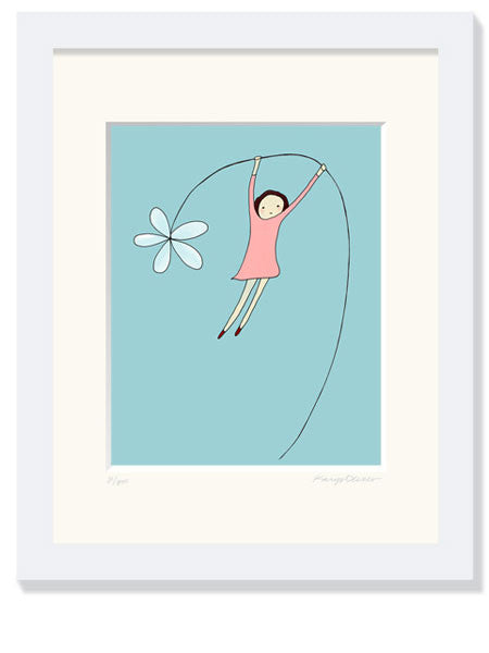 "Swinging on a Flower"  Wood Framed Print, 13" x 15"