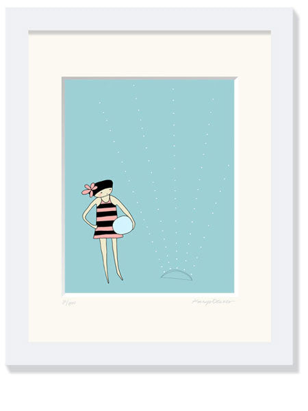 "Summer Days" Wood Framed Print, 13" x 15"