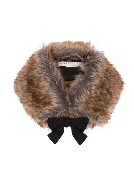 Deux Par Deux Starmania Sweater Dress with Faux Fur Collar Girls 6