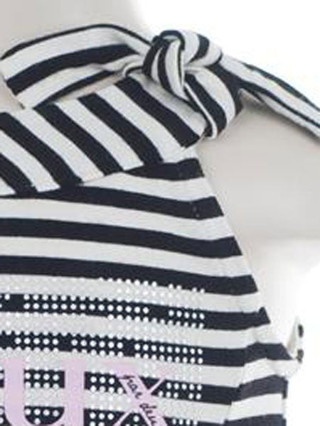 Deux Par Deux Stripe Jersey Dress Size 2