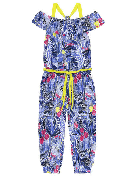 Deux Par Deux Flower Field Printed Jumpsuit Size 6