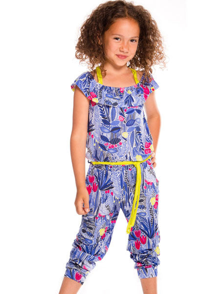 Deux Par Deux Flower Field Printed Jumpsuit Size 6