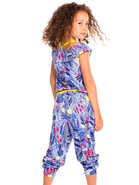 Deux Par Deux Flower Field Printed Jumpsuit Size 6