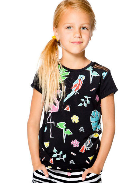 Deux Par Deux Jungle Pop Printed T-Shirt Top Size 6
