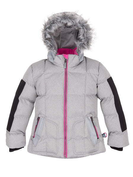 Deux Par Deux Grey Puffy Jacket Girls 4- 7