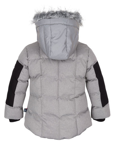 Deux Par Deux Grey Puffy Jacket Girls 4- 7