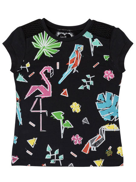 Deux Par Deux Jungle Pop Printed T-Shirt Top Size 6