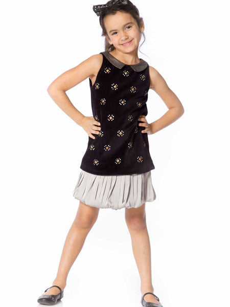 Deux Par Deux Black Velvet Dress Make A Wish Collection Girls 4, 7