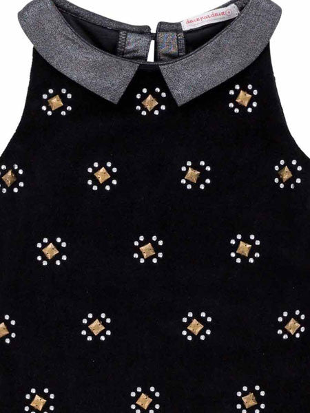 Deux Par Deux Black Velvet Dress Make A Wish Collection Girls 4, 7